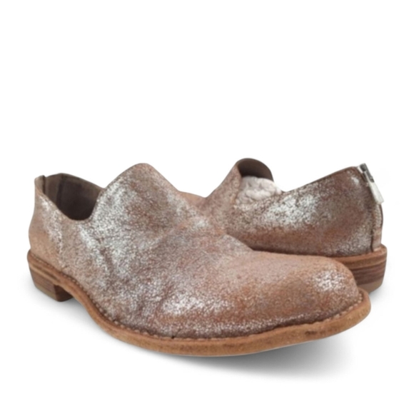 OFFICINE CREATIVE Antiqued Silver Leather Loafer Italy Cowgirl Carter Western - Picture 10 of 13